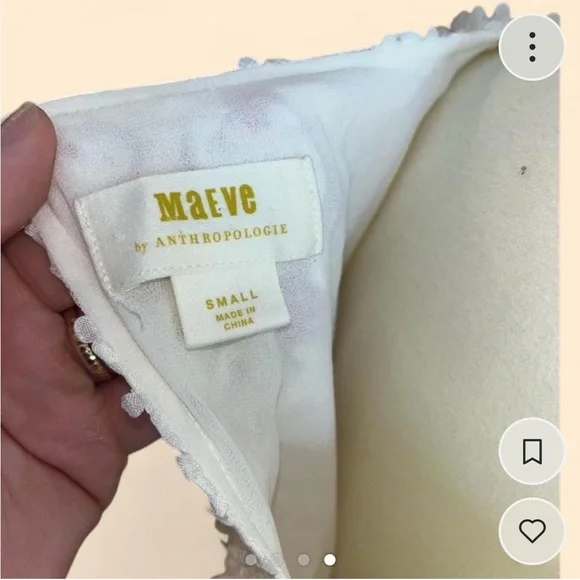 Maeve From Anthropologie Cream Textured Rosettes Top Size S - Picture 4 of 4